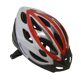 Kask rowerowy master force - m - czerwono-biay