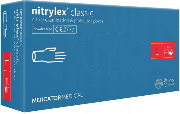 Rekawice nitrylowe 100 sztuk / niebieskie / rozmiar: 9 - l / nitrylex