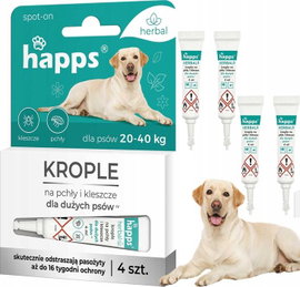 Happs herbal - krople na pchy i kleszcze dla duzych psow 20 - 40kg 4s