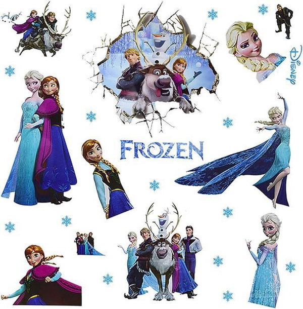 Naklejki na sciane 3d kraina lodu elsa frozen