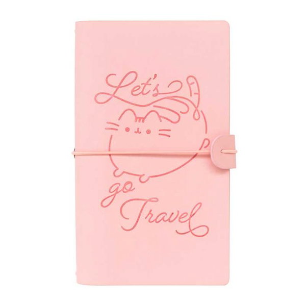 Pusheen - Skorzany notatnik podrozny B6 (Rozowy)