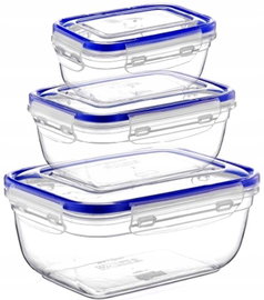 Komplet pojemnikow transparentnych prostokat 400,800,1400 ml