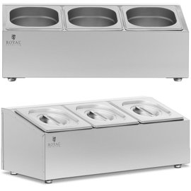 ekspozytor stojak na pojemniki gastronomiczne 3 x gn 1/6 5.7 l + qmx