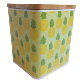 Puszka na zywnosc z bambusowa pokrywka ananas