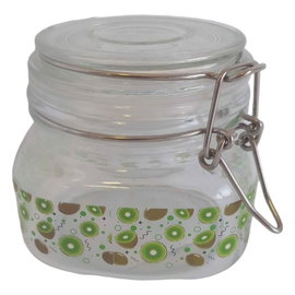 Soik szklany z klipsem wek ozdobny 500ml kiwi