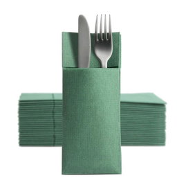 Serwetki kangurek na sztucce zielone 32x38cm 50szt