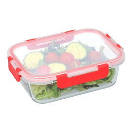 Alpina - Szklany pojemnik na zywnosc z pokrywka lunchbox 21x16x6 cm...
