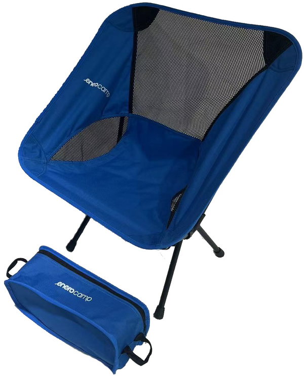Fotel turystyczno plażowy niebieski 58 x 52 x 64 cm