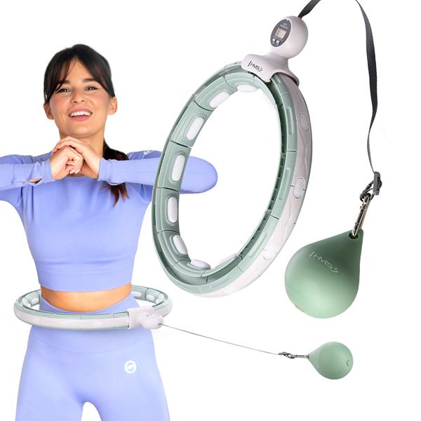 Hhm15 hula hop green z magnesem i obciążnikiem + licznik hms