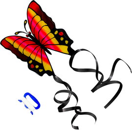 Latawiec motyl 88x78cm różowo żółty enero