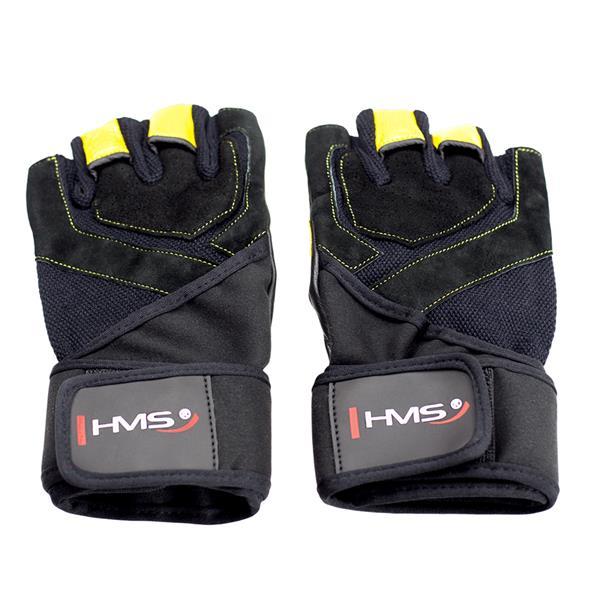 Rst01 black/yellow rozm. s rękawice na siłownię hms