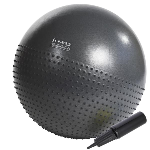 Yb03 75cm dark gray piłka gimnastyczna masujaca hms