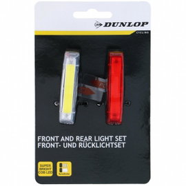 Zestaw lamp rowerowych led przód i tył black dunlop