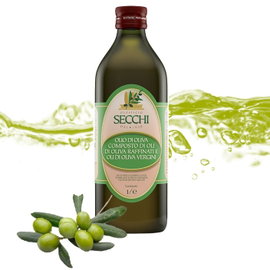 Olio di Oliva Secchi Włoska Oliwa z oliwek ciemna butelka szklana 1L
