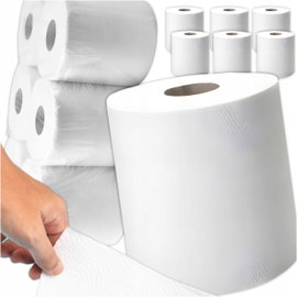 RĘCZNIK PAPIEROWY BIAŁY CELULOZA WPDpapier MIĘKKI 6 sztuk x 100m BEZPYŁOWY