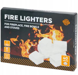 Podpałka Kostki do rozpalania grilla kominka pieca ogniska 40szt biała