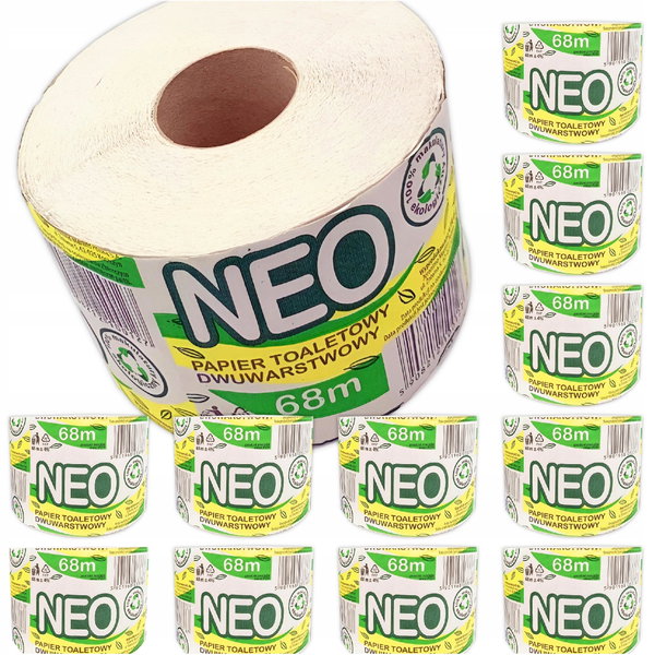 PAPIER TOALETOWY BEZZAPACHOWY NEO BIAŁY DWIE WARTSWY 68m MIĘKKI I WYDAJNY