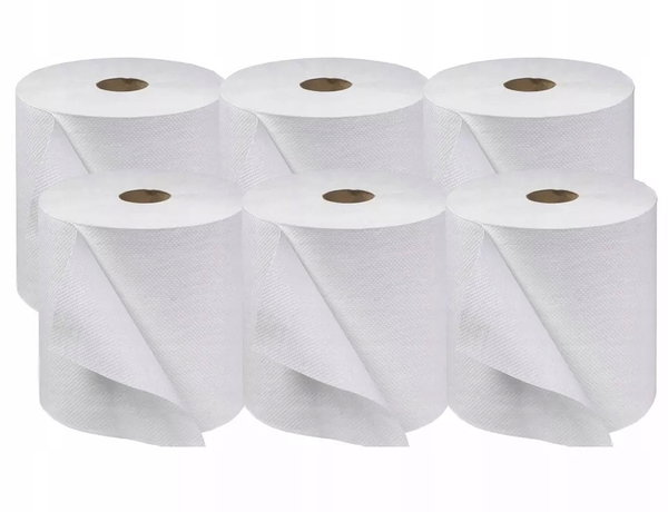 RĘCZNIK PAPIEROWY BIAŁY CELULOZA WPDpapier 6sztuk x 100m DUŻY ZAPAS WYDAJNY