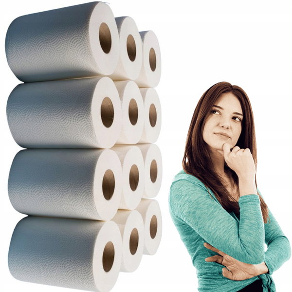 RĘCZNIK PAPIEROWY 50mb W ROLCE WPDpapier KOSMETYCZNY 12SZTUK CELULOZA 2W