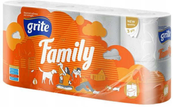 PAPIER TOALETOWY 3w GRITE FAMILY 48 rolek MOCNY