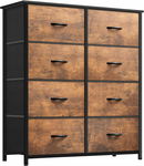 YITAHOME komoda 8 szuflad z uchwytami 85×30×97 cm brąz rustykalny