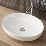 Waschbecken24 A588 Umywalka Nablatowa 51x40 cm, Biała, Ceramiczna