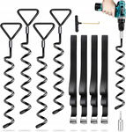 Kotwy Gruntowe 4szt + Pasy Mocujące Heavy Duty