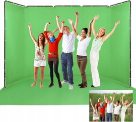 TŁO CHROMAKEY Z RAMĄ 240x500CM DO STUDIO WIDEO STREAMING