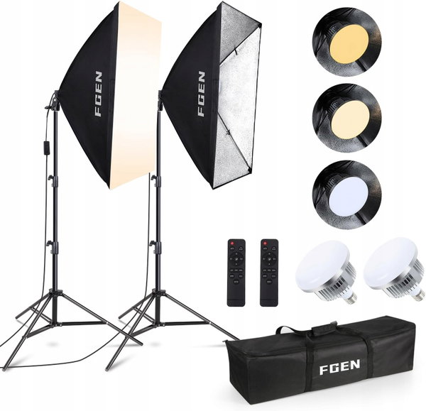 ZESTAW OŚWIETLENIOWY SOFTBOX 85W DO STUDIO FOTO WIDEO LED