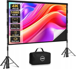 EKRAN PROJEKCYJNY ZE STATYWEM 120 CALI 4K HD KINO OGRODOWE PLENEROWY