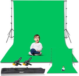 ZESTAW TŁO FOTOGRAFICZNE ZIELONE 260x300CM DO STUDIO WIDEO PORTRETY