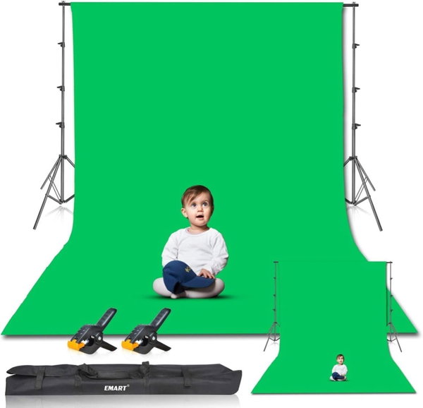 ZESTAW TŁO FOTOGRAFICZNE ZIELONE 260x300CM DO STUDIO WIDEO PORTRETY