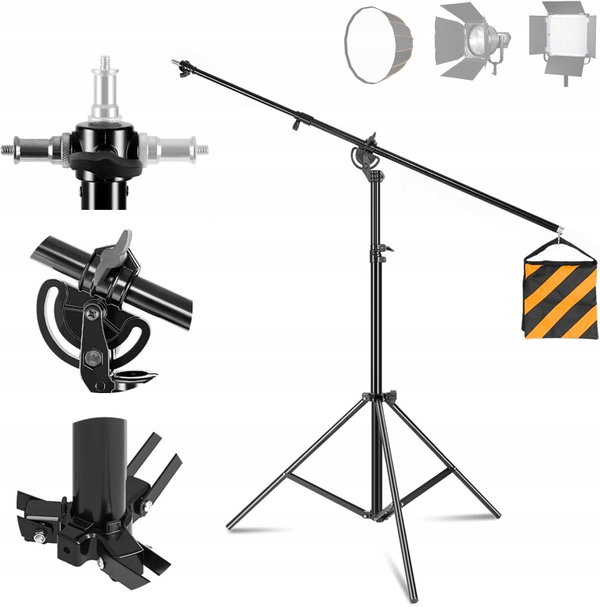 STATYW OŚWIETLENIOWY 400CM DO SOFTBOXÓW LAMP STUDYJNY WYSIĘGNIK