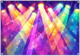 NEONOWE TŁO SCENICZNE 215x150cm DO IMPREZ DYSKOTEKA DEKORACJA