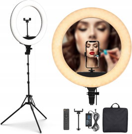 LAMPA PIERŚCIENIOWA LED 65W DO FOTOGRAFII YOUTUBE SKŁADANA RING 45cm