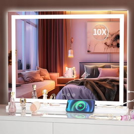 Lustro kosmetyczne LED z oświetleniem 58x46 cm dotykowe 3 tryby jasności
