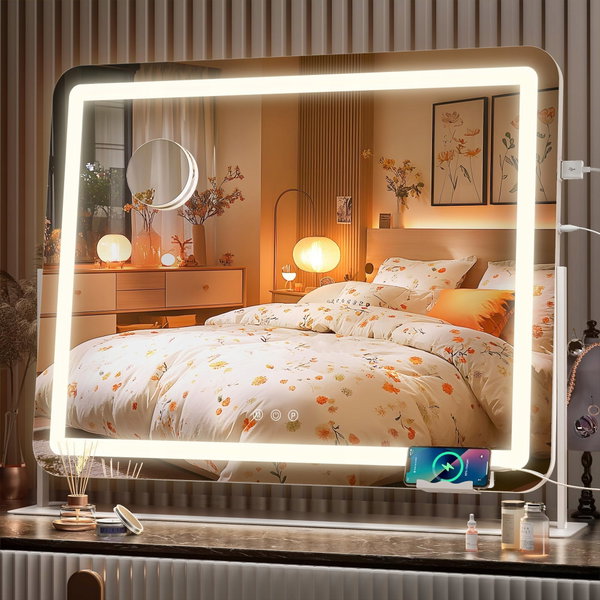 LUSTERKO KOSMETYCZNE PODŚWIETLANE 65x55 DO MAKIJAŻU SMART TOUCH 10X