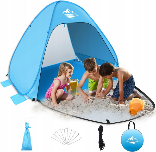 NAMIOT PLAŻOWY POP-UP 3 OSOBY UV50+ DO PLAŻY KEMPINGU SKŁADANY