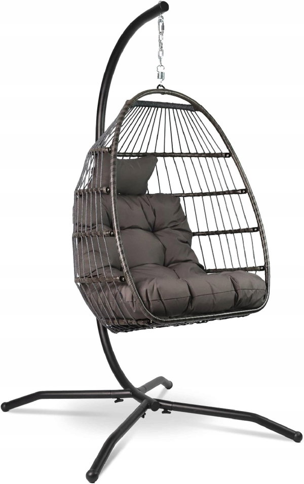 FOTEL WISZĄCY Z STELAŻEM 150KG TARAS OGRÓD SALON BOHO HUSTAWKA