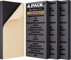 PANELE AKUSTYCZNE DREWNIANE SAMOPRZYLEPNE 60x30CM DO STUDIO 4SZT