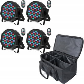 4 x REFLEKTORY LED RGB 36W DO SCENY DJ IMPREZ DYSKOTEKOWE ZESTAW