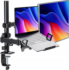 UCHWYT NA MONITOR I LAPTOP 2W1 32 CALI STOJAK NA BIURKO REGULOWANY