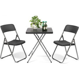 ZESTAW OGRODOWY KAWOWY 3w1 Stół + 2 krzesła imitacja rattanu BALKON TARAS