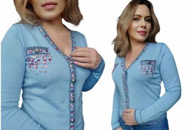 PIĘKNY NIEBIESKI ELEGANCKI SWETER DAMSKI 100% WISKOZA ROZMIAR UNIWERSALNY