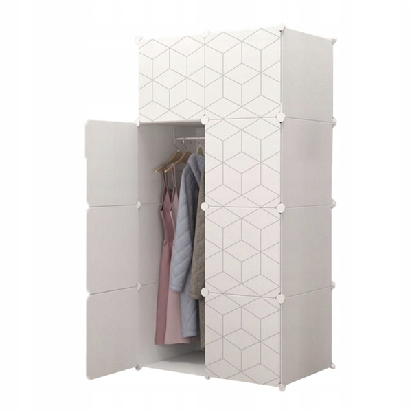 Szafa modułowa ubraniowa geometric garderoba organizer biała duża pojemna