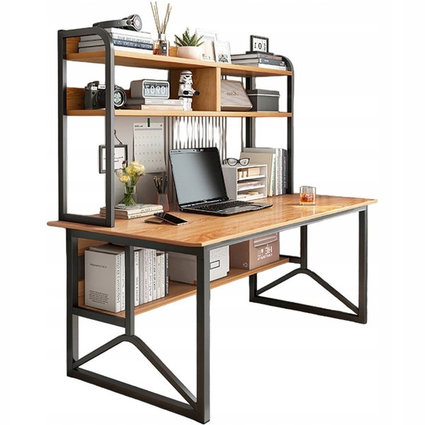 Biurko komputerowe ciemny buk pod laptop loft gamingowe nowoczesne 120 cm