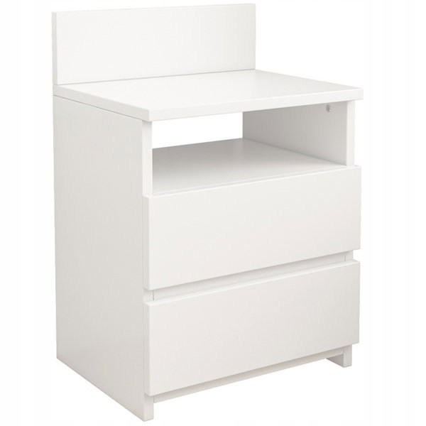 Szafka nocna stolik 40 cm sypialnia komoda 2 szuflady biała loft nowoczesna