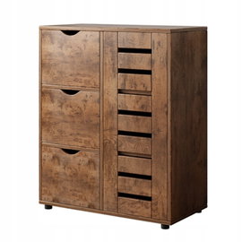Komoda do salonu retro szafka pojemna drewniana półki loft 3 szuflady