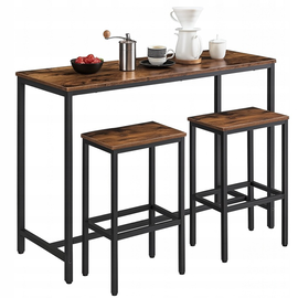 Zestaw barowy stół kuchenny+2 krzesła hoker modern industrialny loft 100 cm
