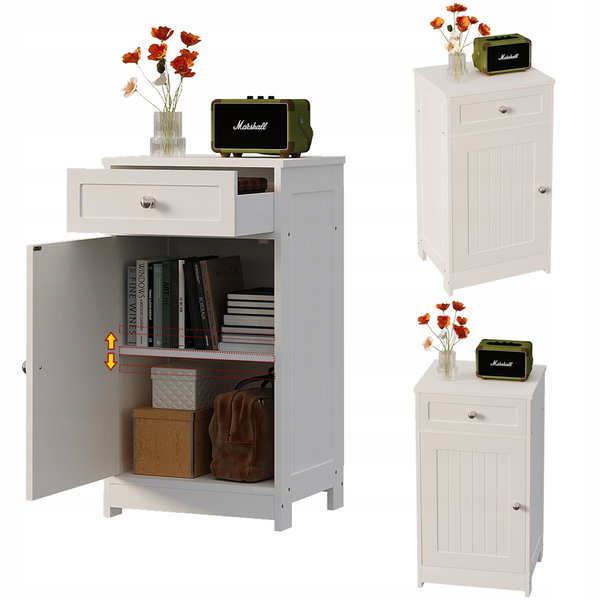 Komoda biała do biura salonu regał szafka z drzwiczkami szuflada loft 76 cm